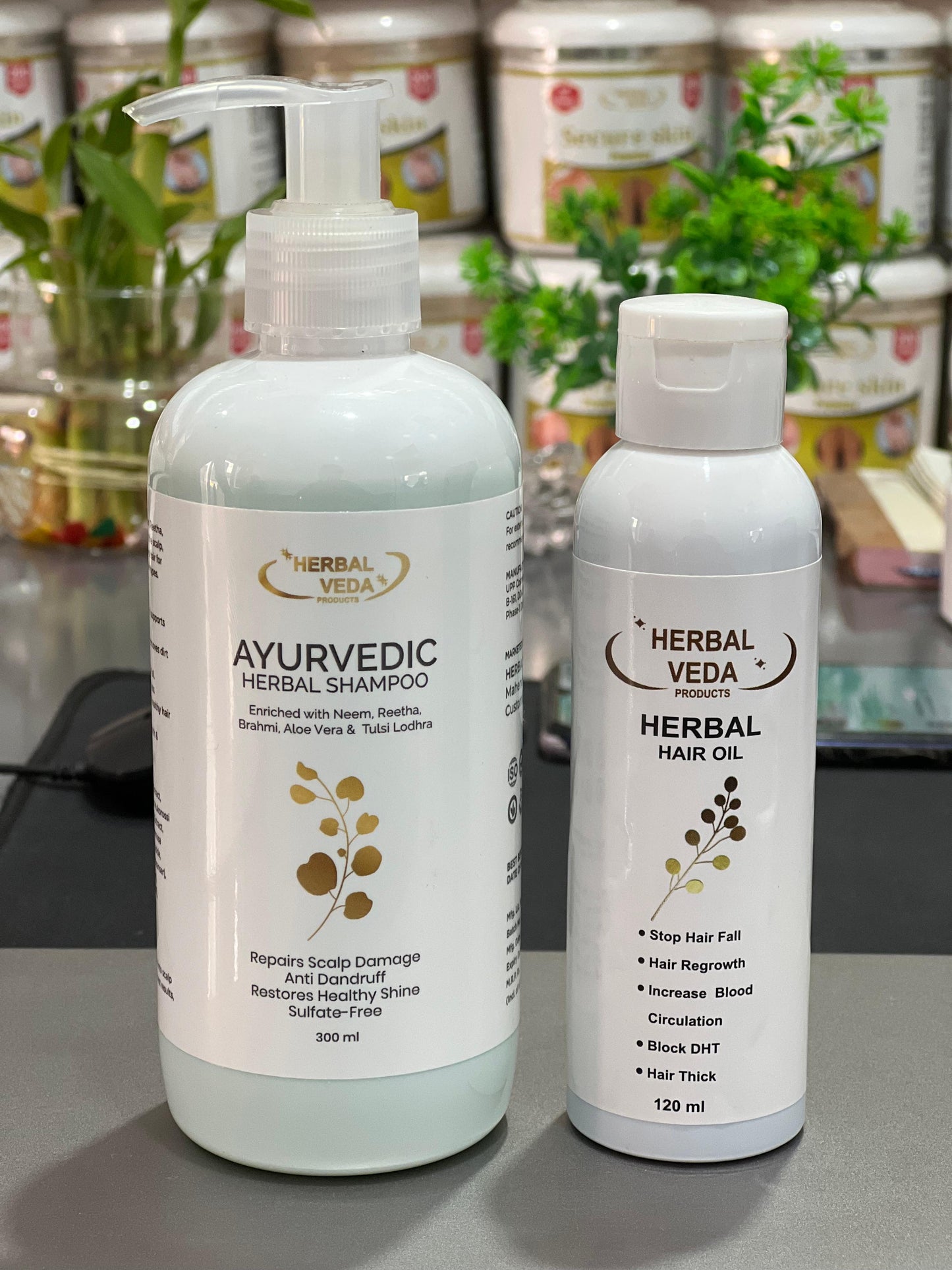 Herbal veda : Hair oil and shampoo