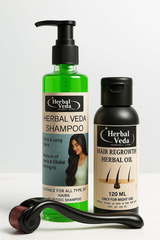 HAIR OIL, SHAMPOO & DARMA ROLLER